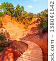 Roussillon, red rocks of Colorado colorful ochre canyon in Provence, landscape of France 138041642