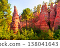 Roussillon, red rocks of Colorado colorful ochre canyon in Provence, landscape of France 138041643