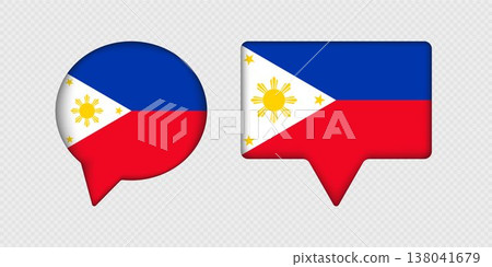 Flag of Philippines in speech bubble. Flag of Philippines in speech bubble. 138041679