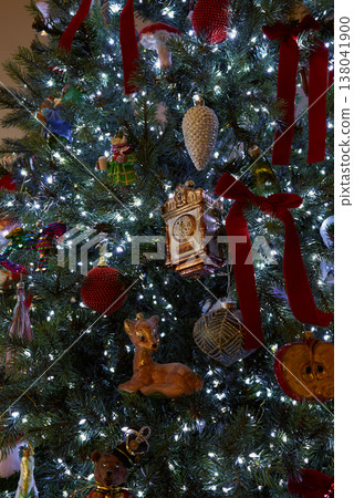 Decorative holiday setup with vintage and handcrafted accents 138041900