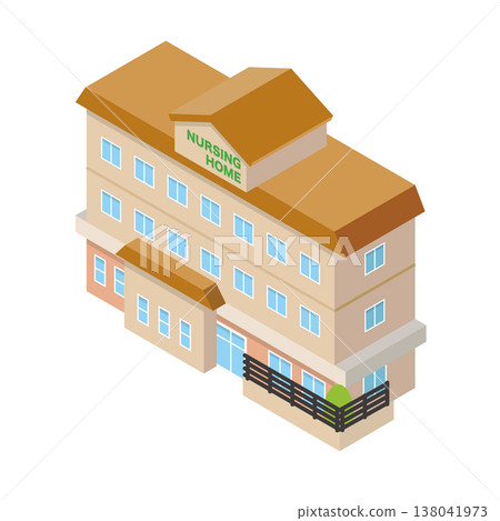 Illustration of a nursing home building Illustration of a nursing home building 138041973