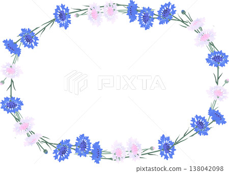 Cornflower circular frame | Natural floral round frame vector material (transparent) Cornflower circular frame | Natural floral round frame vector material (transparent) 138042098