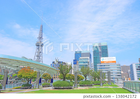 Scenery of Nagoya TV Tower and spaceship on water, Nagoya, Aichi Prefecture 138042172