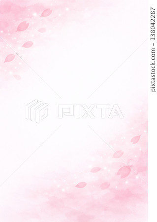 Abstract watercolor background texture inspired by spring; a cherry blossom motif design with gentle light and ample negative space. Abstract watercolor background texture inspired by spring; a cherry blossom motif design with gentle light and ample negative space. 138042287