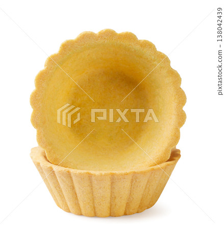 Two empty tartlets close-up on a white. Isolated Two empty tartlets close-up on a white. Isolated 138042439