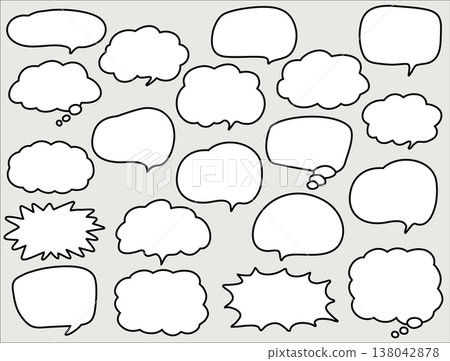 A set of simple speech bubble illustrations 138042878