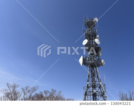 Blue sky and radio tower Blue sky and radio tower 138043221