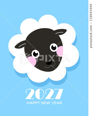 Year of the sheep minimalist card Year of the sheep minimalist card 138043494