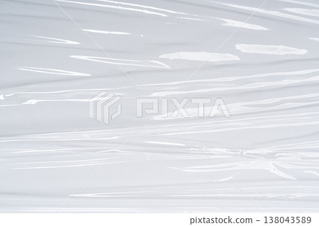a sheet of crumpled clear plastic a sheet of crumpled clear plastic 138043589