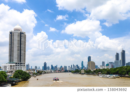 Chao Phraya River and Bangkok cityscape Chao Phraya River and Bangkok cityscape 138043692