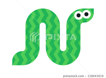 Snake with big eyes in zigzag body Snake with big eyes in zigzag body 138043819