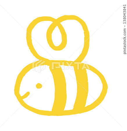 Bee with loop wing and sketch Bee with loop wing and sketch 138043841