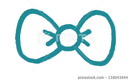 Bow tie sketch with rounded loops 138043844