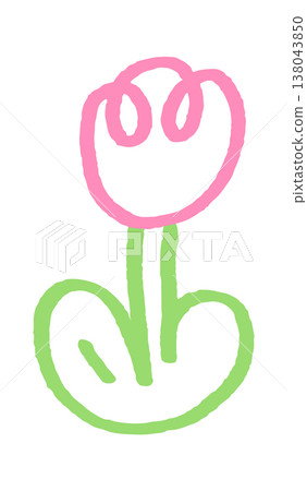 Tulip with looping petal stem sketch Tulip with looping petal stem sketch 138043850