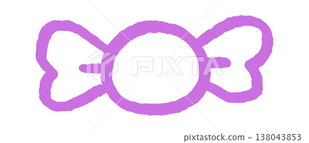Candy bonbon with twisted wrapper sketch Candy bonbon with twisted wrapper sketch 138043853