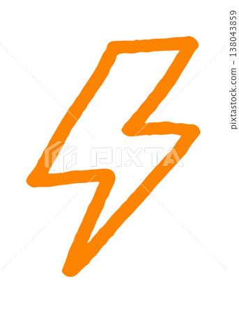 Lightning bolt sketched with rough marker line 138043859
