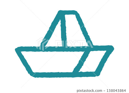 Boat with single mast rough sketch 138043864