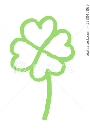 Clover with four heart-shaped leaves sketch Clover with four heart-shaped leaves sketch 138043869