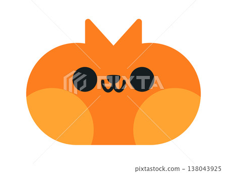 Cat mascot head with rounded cheeks and bold eyes Cat mascot head with rounded cheeks and bold eyes 138043925