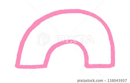 Rainbow arch outline rough stroke Rainbow arch outline rough stroke 138043937