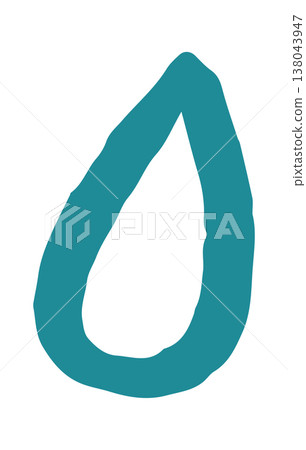 Droplet contour with uneven hand drawn stroke Droplet contour with uneven hand drawn stroke 138043947
