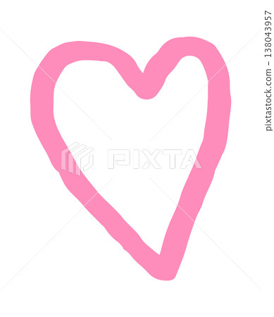 Heart contour sketched as loose hand drawn Heart contour sketched as loose hand drawn 138043957