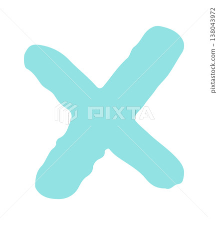 Cross mark bold brush stroke sketch Cross mark bold brush stroke sketch 138043972