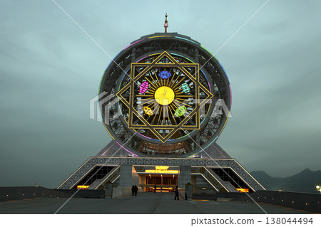 Ferris wheel on a sky as a background, Ashkhabad. Turkmenistan. Ferris wheel on a sky as a background, Ashkhabad. Turkmenistan. 138044494