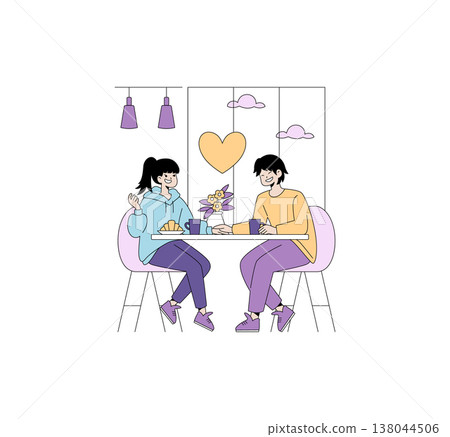 couple, breakfast, vector 138044506