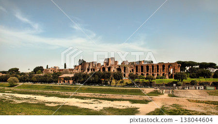 ROMA, ITALY, APRIL 7, 2016 : Ruins of the Domus Augustana on Palatine Hill in Rome, Italy. Every year more than 40 million tourists visit Rome. 138044604