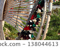The roof of the yurt, decorated with national accessories. Ashgabat, Turkmenistan 138044613