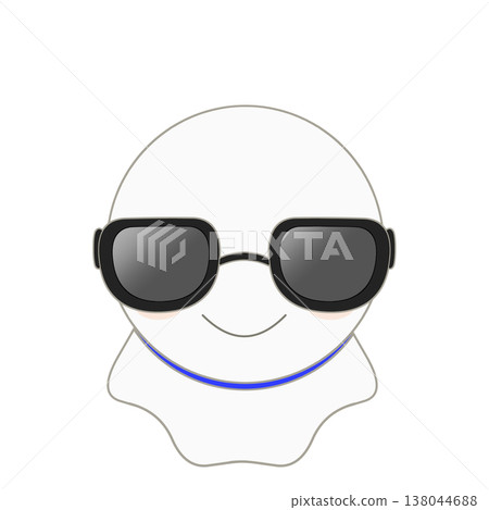 Illustration of a teru teru bozu (weather doll) wearing sunglasses Illustration of a teru teru bozu (weather doll) wearing sunglasses 138044688