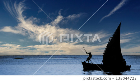 sailboat at sunset in Mauritius island sailboat at sunset in Mauritius island 138044722
