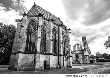 ruins of Chaalis abbey, Chaalis, France ruins of Chaalis abbey, Chaalis, France 138044804