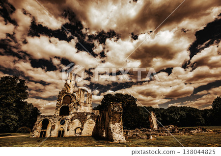 ruins of Chaalis abbey, Chaalis, France ruins of Chaalis abbey, Chaalis, France 138044825