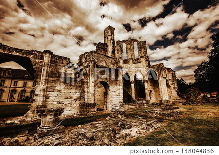ruins of Chaalis abbey, Chaalis, France ruins of Chaalis abbey, Chaalis, France 138044836