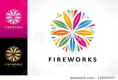 fireworks and stars logo vector design fireworks and stars logo vector design 138044857