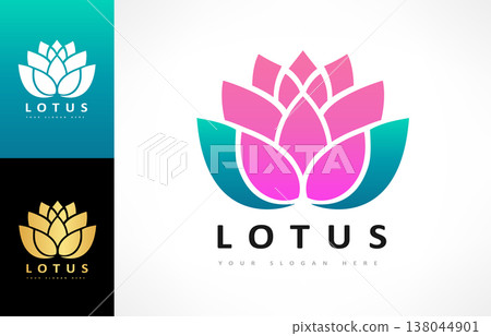 Lotus flower logo vector design 138044901