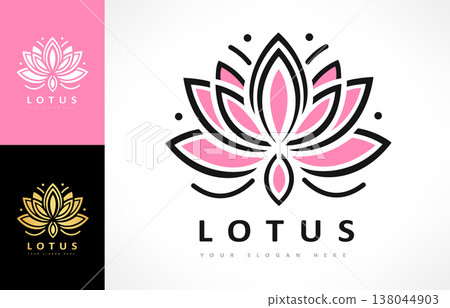 Lotus flower logo vector design 138044903