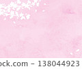 Watercolor background frame illustration of cherry blossom silhouettes 138044923