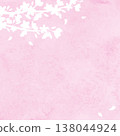 Watercolor background frame illustration of cherry blossom silhouettes 138044924