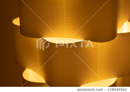 Elegant layered design with luminous yellow lighting 138044942