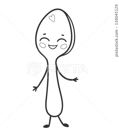 Cute Spoon Character Vector Cute Spoon Character Vector 138045129