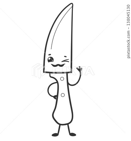 Cute Knife Character Vector 138045130
