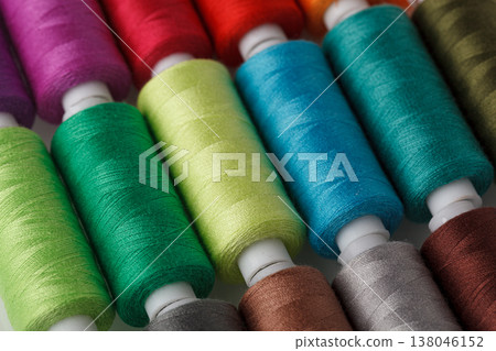 Set of colorful spools of thread Set of colorful spools of thread 138046152