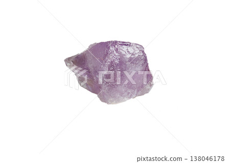 Amethyst mineral stone macro on white background 138046178