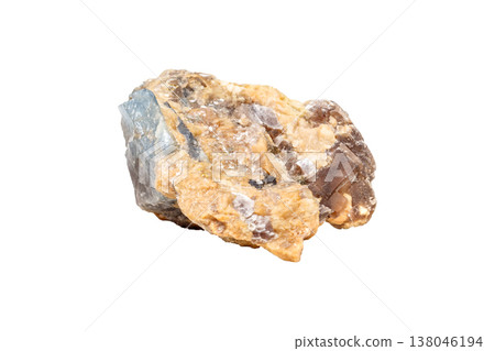 Corundum in rock mineral stone a white background Corundum in rock mineral stone a white background 138046194