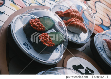 [Shinsekai] Flashy sign / Large conveyor belt sushi restaurant 138046401