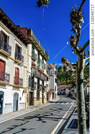 Isaba, Spain - Oct 08, 2025: Strolling through Isaba in Roncal valley, Pyrenees, Navarre in Spain Isaba, Spain - Oct 08, 2025: Strolling through Isaba in Roncal valley, Pyrenees, Navarre in Spain 138046717