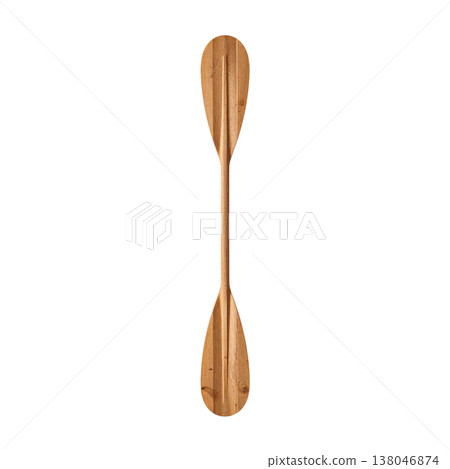 Wooden Paddle Used for Rowing in a Boat Before a Journey on a Lake During Daylight Hours 138046874